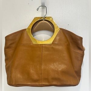 NEVER USED. Jonathan Adler Hex Handle Leather Bag with Crossbody Strap